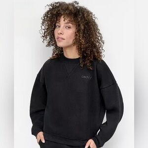 DKNY Sport Black Logo Crewneck Sweatshirt – Pullover Fleece – XL – NWT - IOP